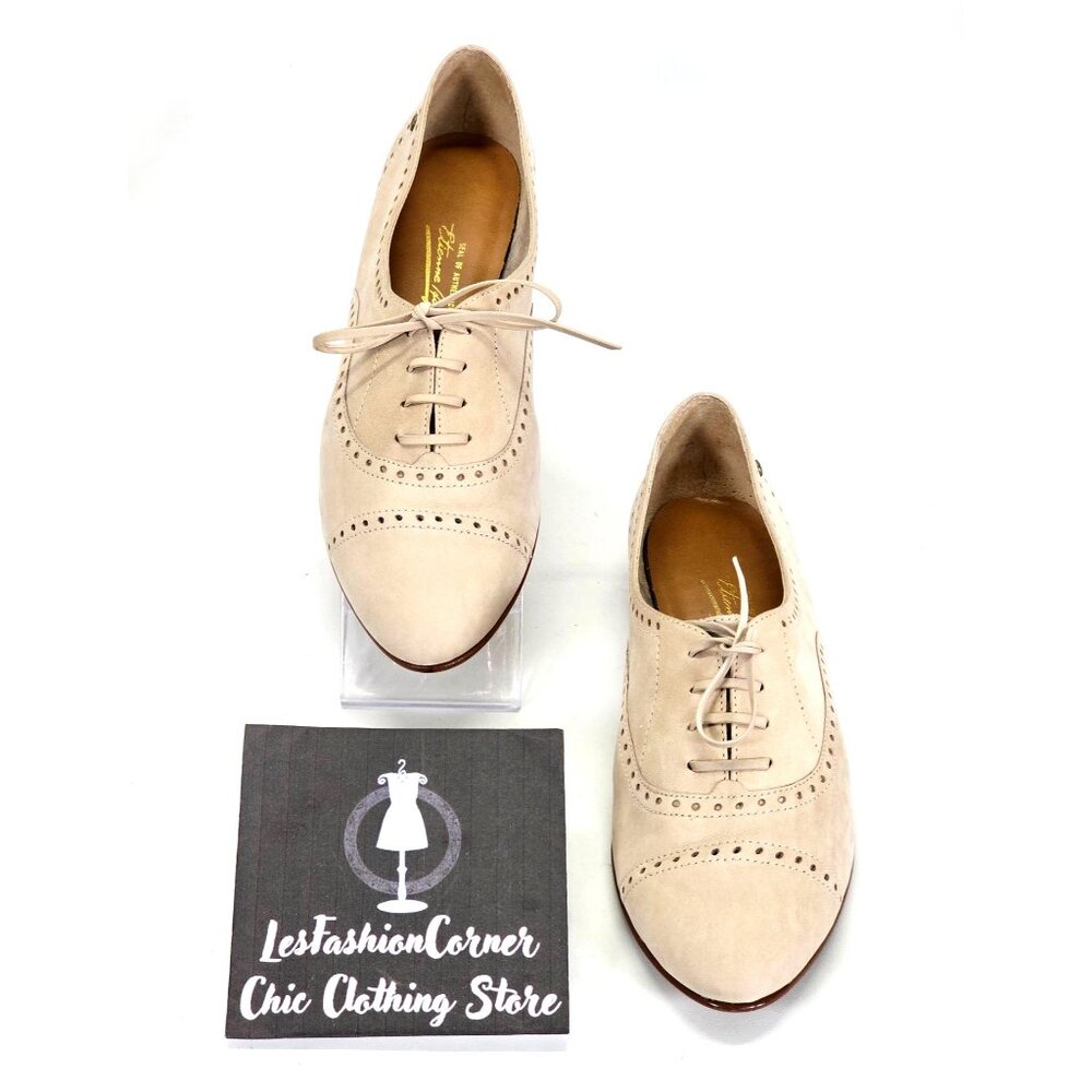 Etienne Aigner Beige Suede Oxford Flats - Picture 2 of 16